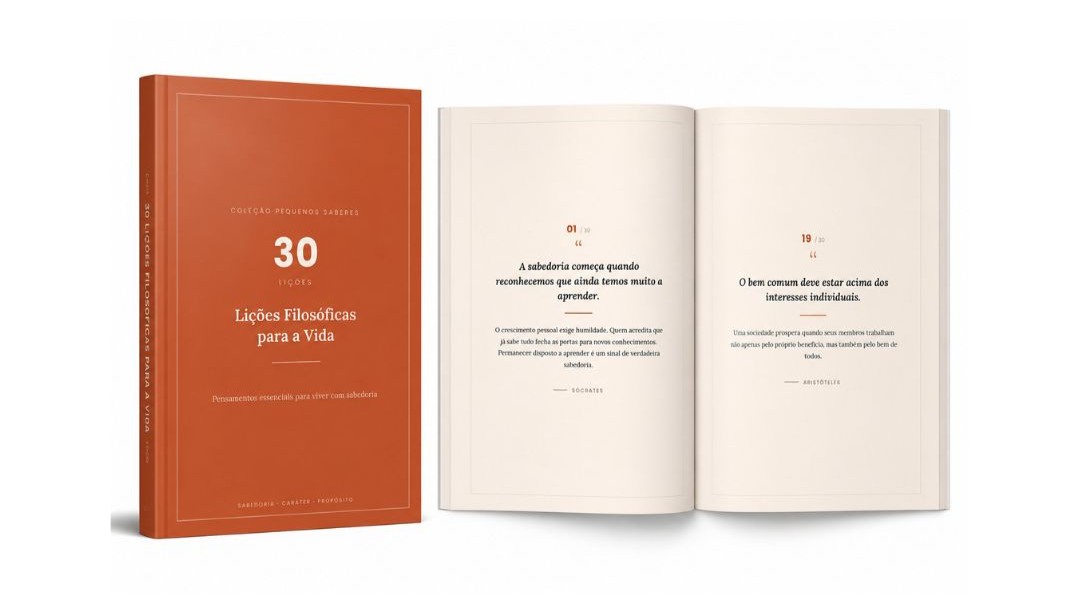 Mockup do livro digital 30 Lições Filosóficas para a Vida
